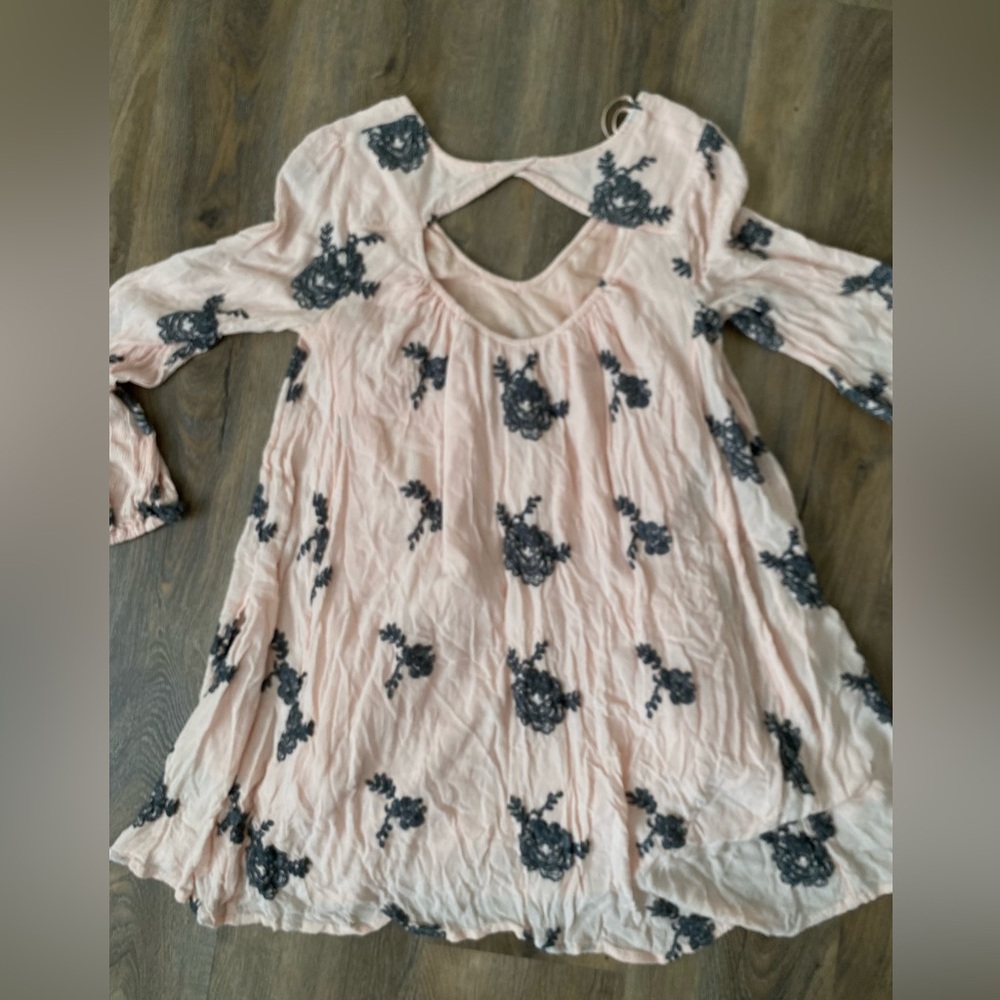 ☘️Free People Emma’s mini dress, size large, pink and grey - Picture 3 of 9